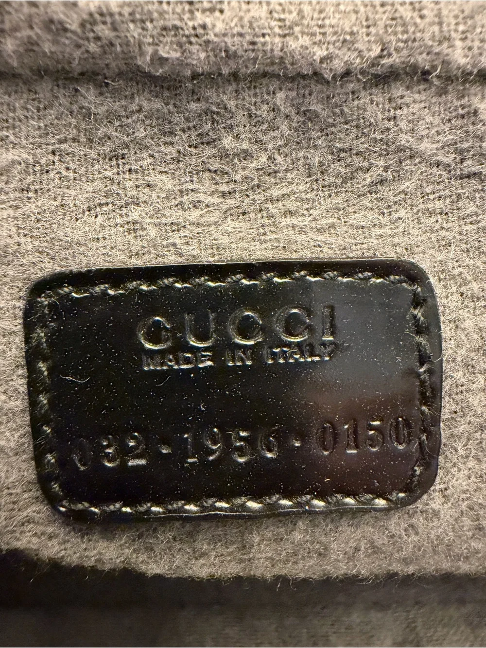 Vintage GUCCI Black Patent Leather Bamboo Vanity Cosmetic Case Bag